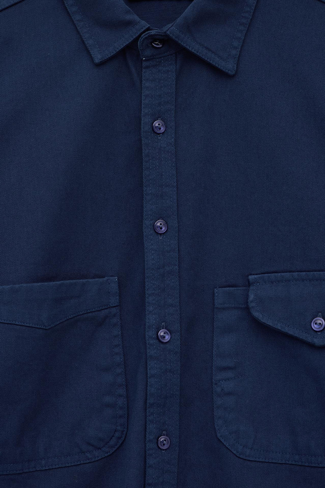 Giesto Chemise en gabardine bleu marine à double poche - Bleu marine