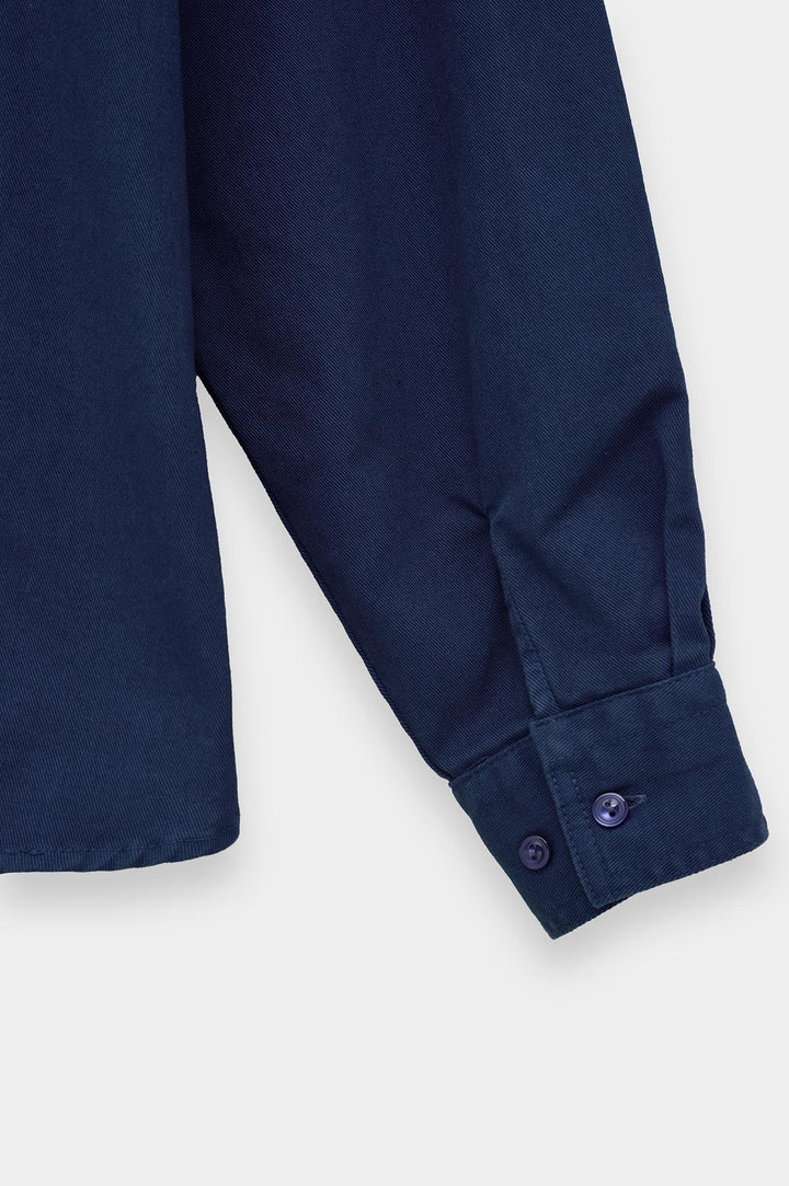Giesto Chemise en gabardine bleu marine à double poche - Bleu marine