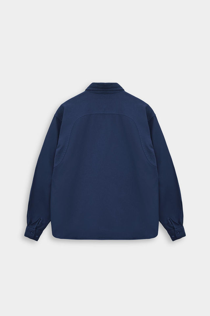 Giesto Chemise en gabardine bleu marine à double poche - Bleu marine
