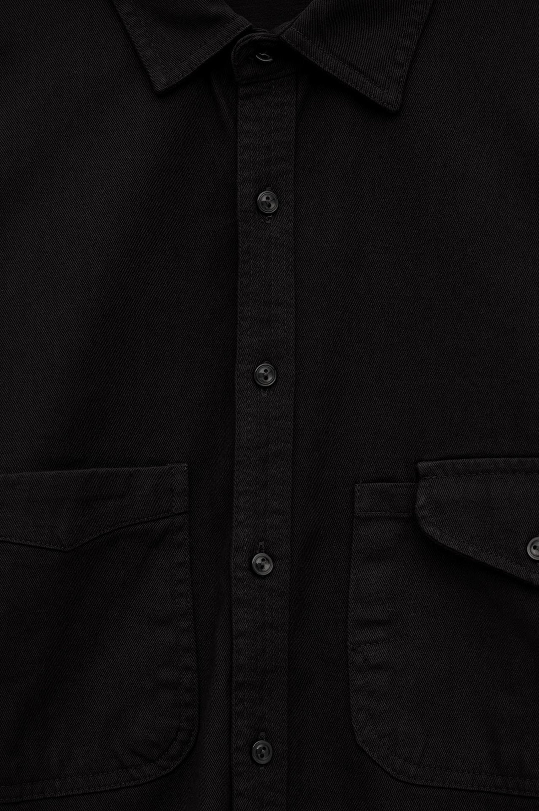 Giesto Chemise en gabardine noire à poches doubles - Noir