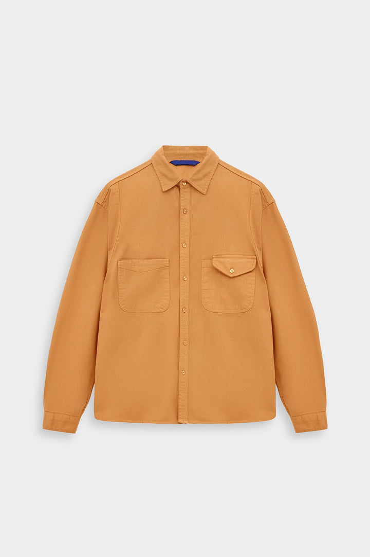Giesto Chemise en gabardine tabac à double poche - Tabac