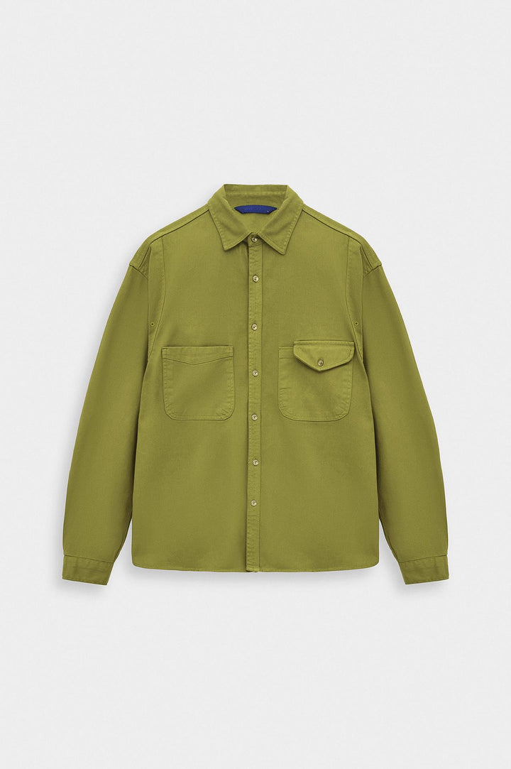 Giesto Chemise en gabardine verte à double poche - Vert