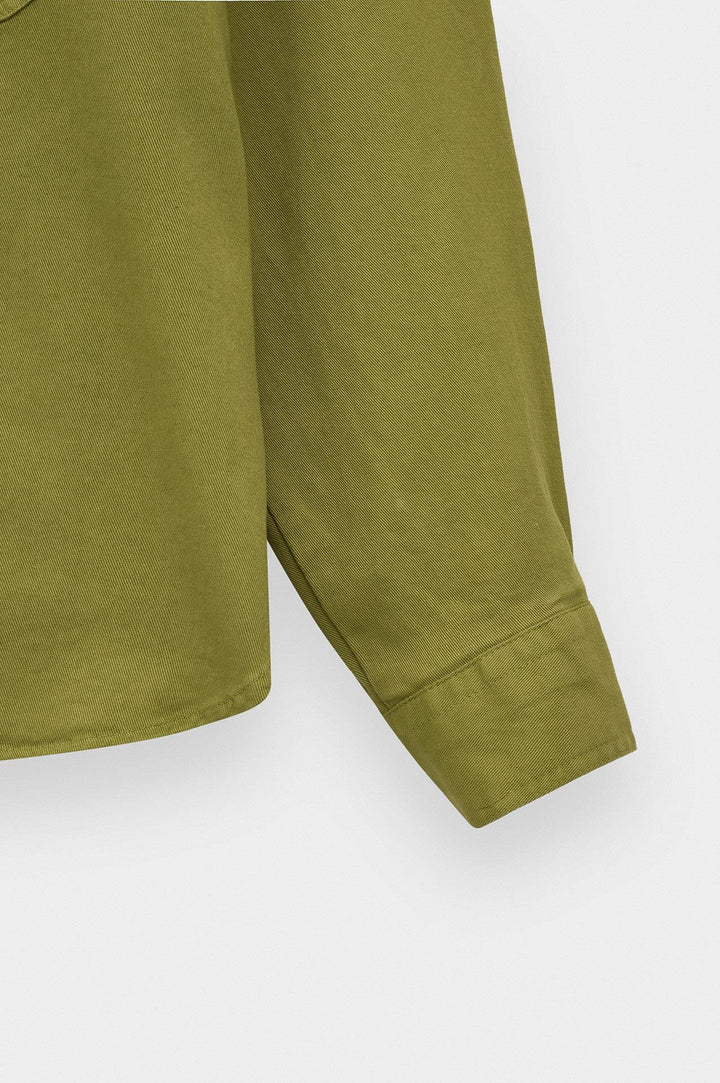 Giesto Chemise en gabardine verte à double poche - Vert