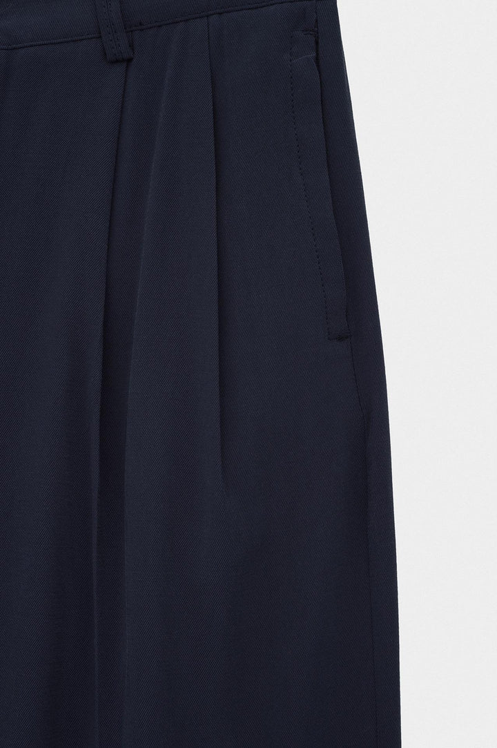 Giesto Pantalon modal bleu marine à double plis - Bleu marine