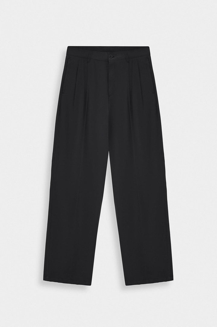 Giesto Pantalon modal noir à double plis - Noir
