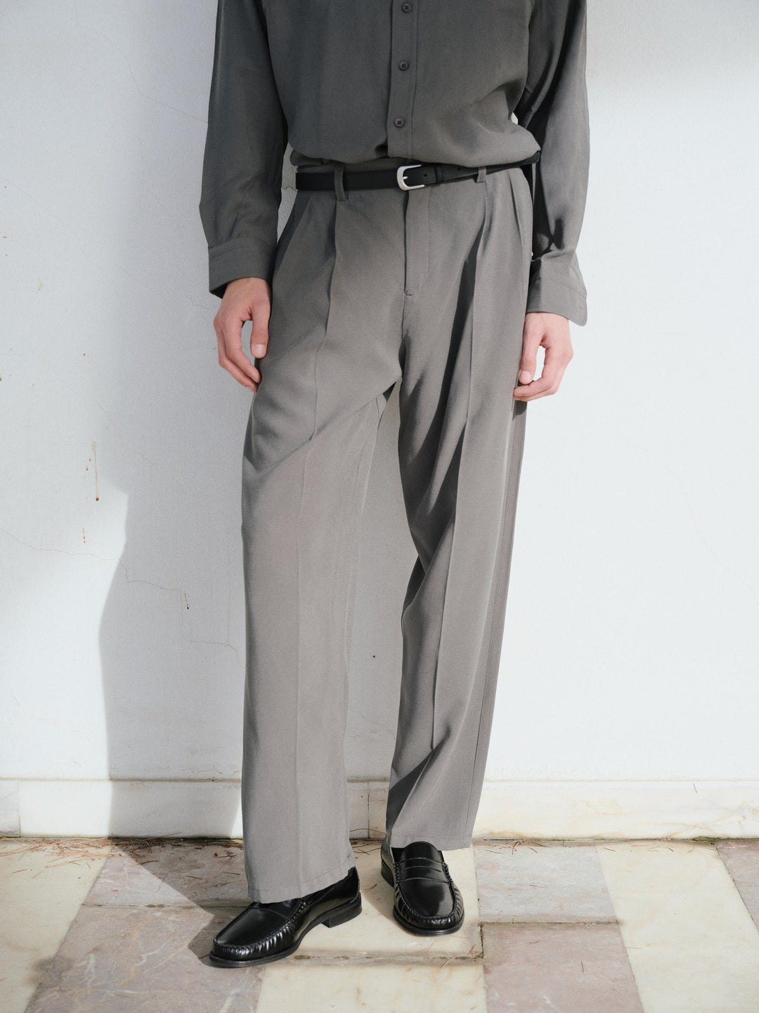 Giesto Pantalon modal anthracite à double plis - Anthracite