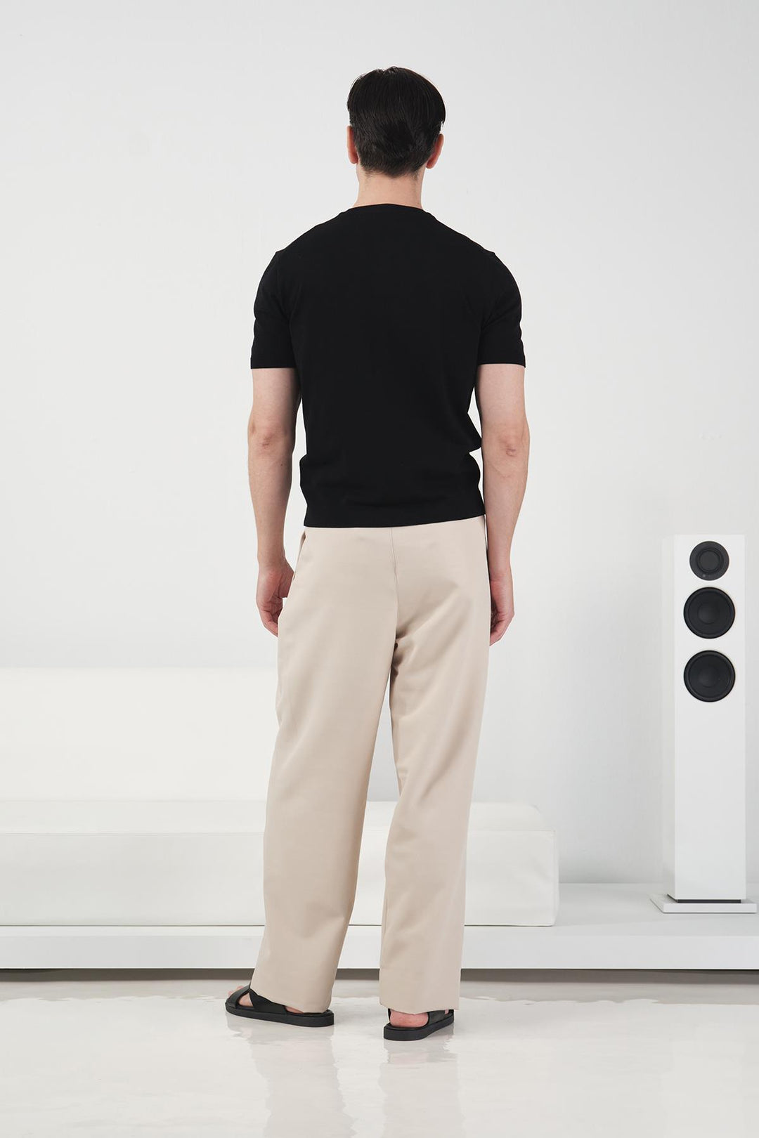 Giesto Pantalon beige à double pli coupe confortable - Beige