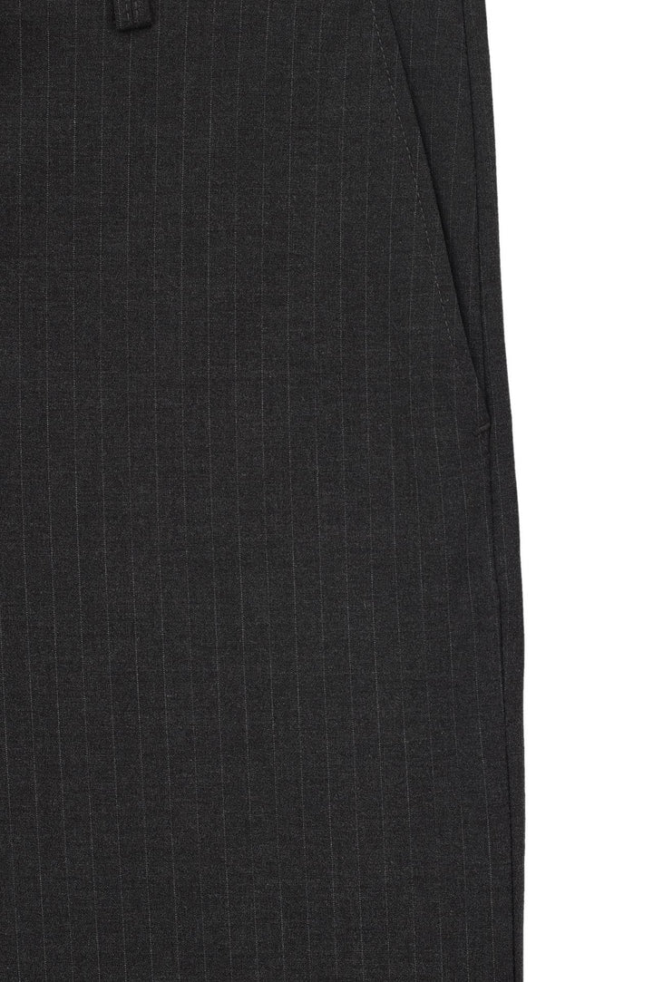 Giesto Pantalon à Pli Double en Fonte Anthracite Rayé - Anthracite