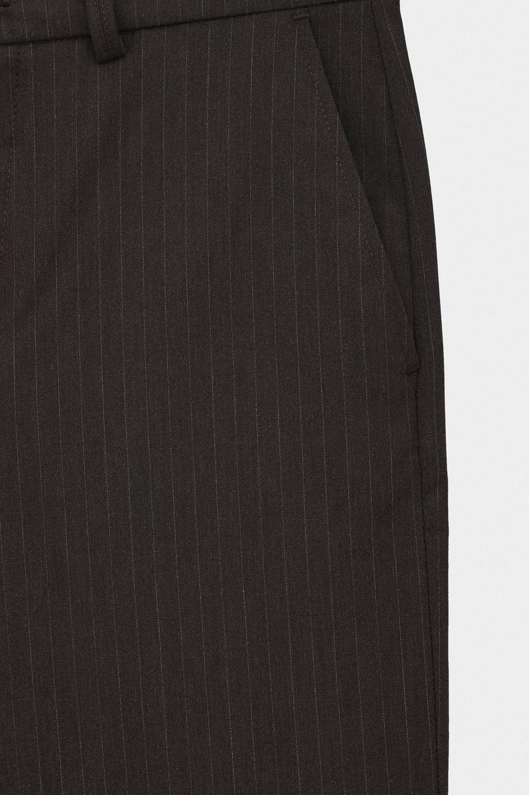 Giesto Pantalon à Pli Double en Fonte Marron Rayé - Marron