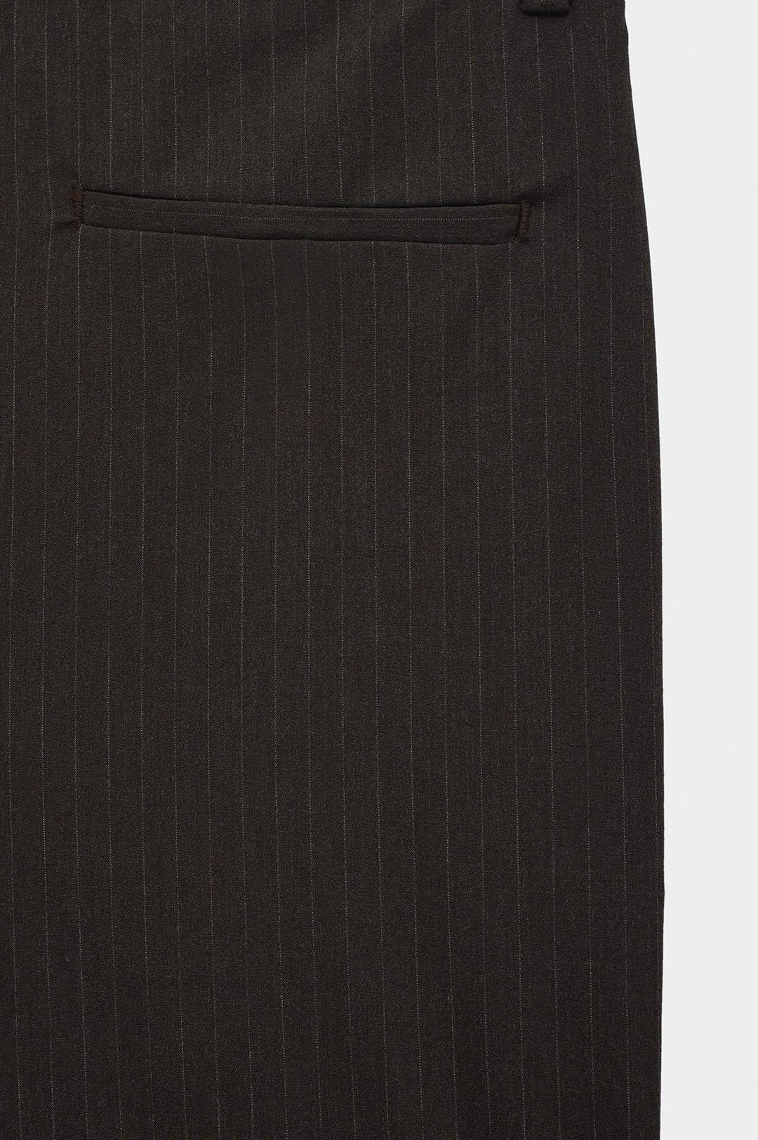Giesto Pantalon à Pli Double en Fonte Marron Rayé - Marron