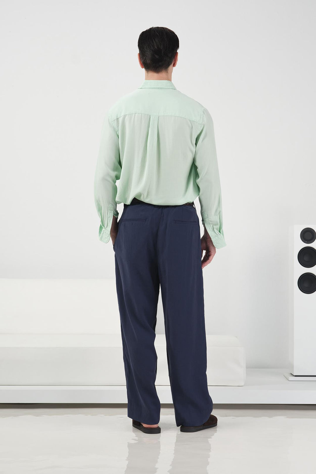 Giesto Pantalon Modal Bleu marine à Double Pli - Bleu marine