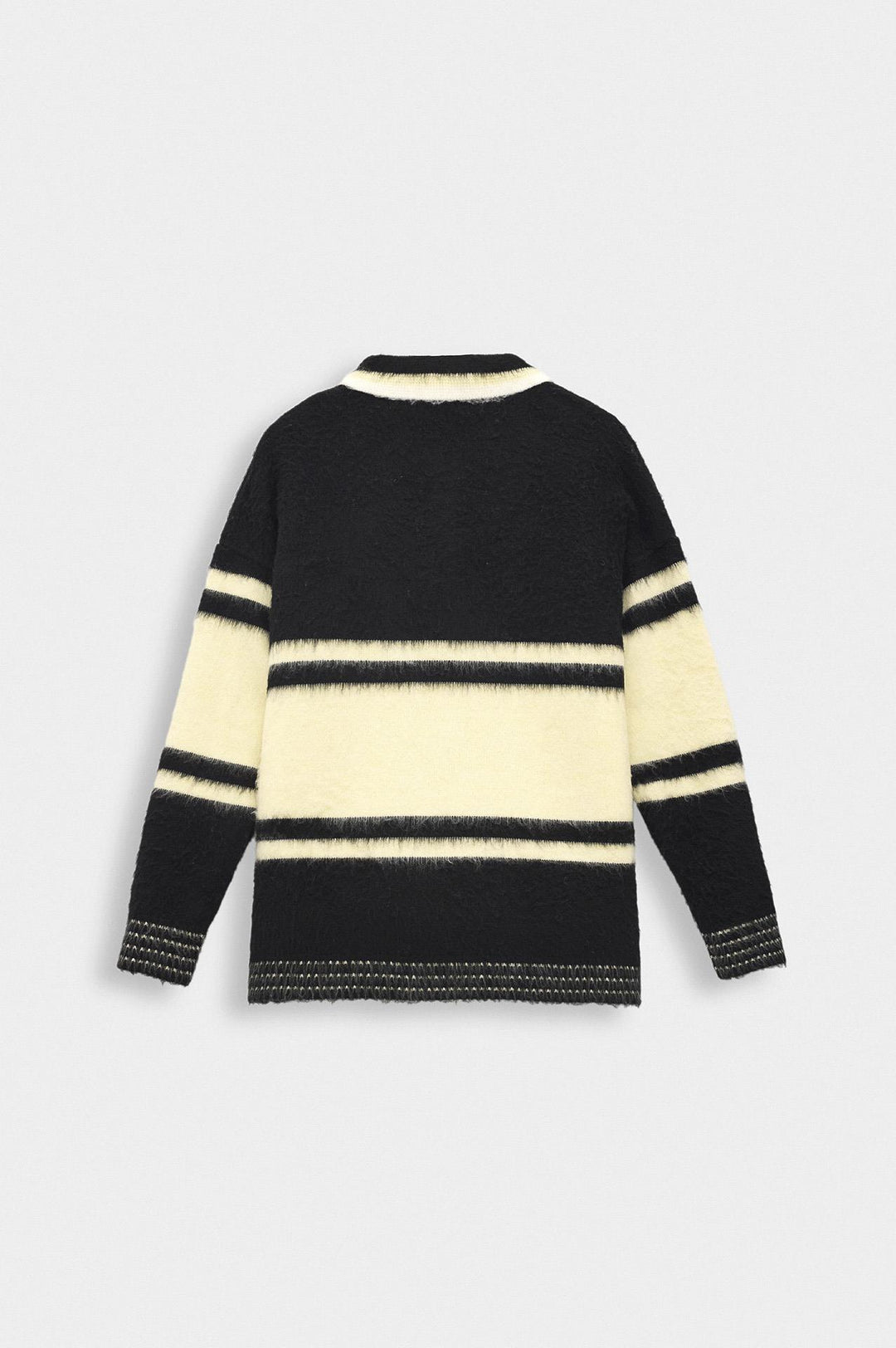 Giesto Pull en Tricot Beige avec Col Polo et Broderie Bicolore - Beige