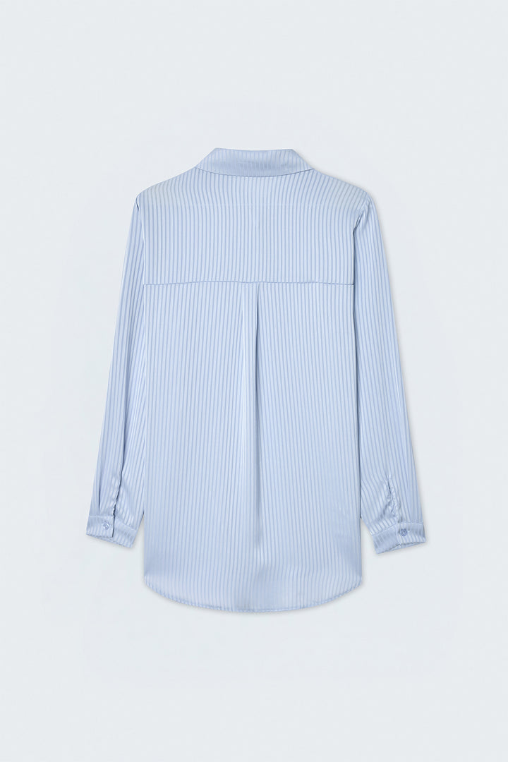 Sateen Chemise à Rayures - bebe Bleu