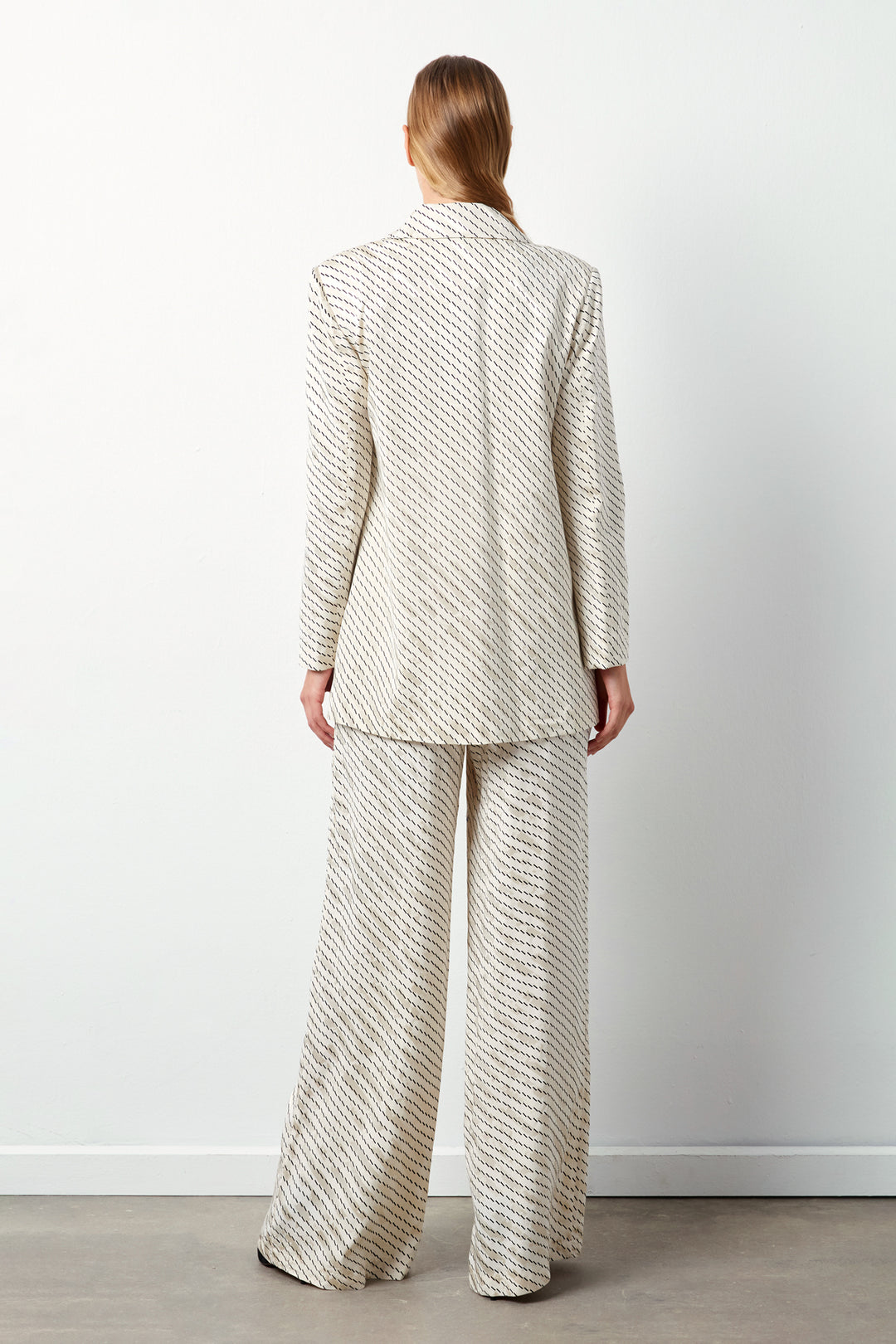 Sateen Veste à rayures - Beige