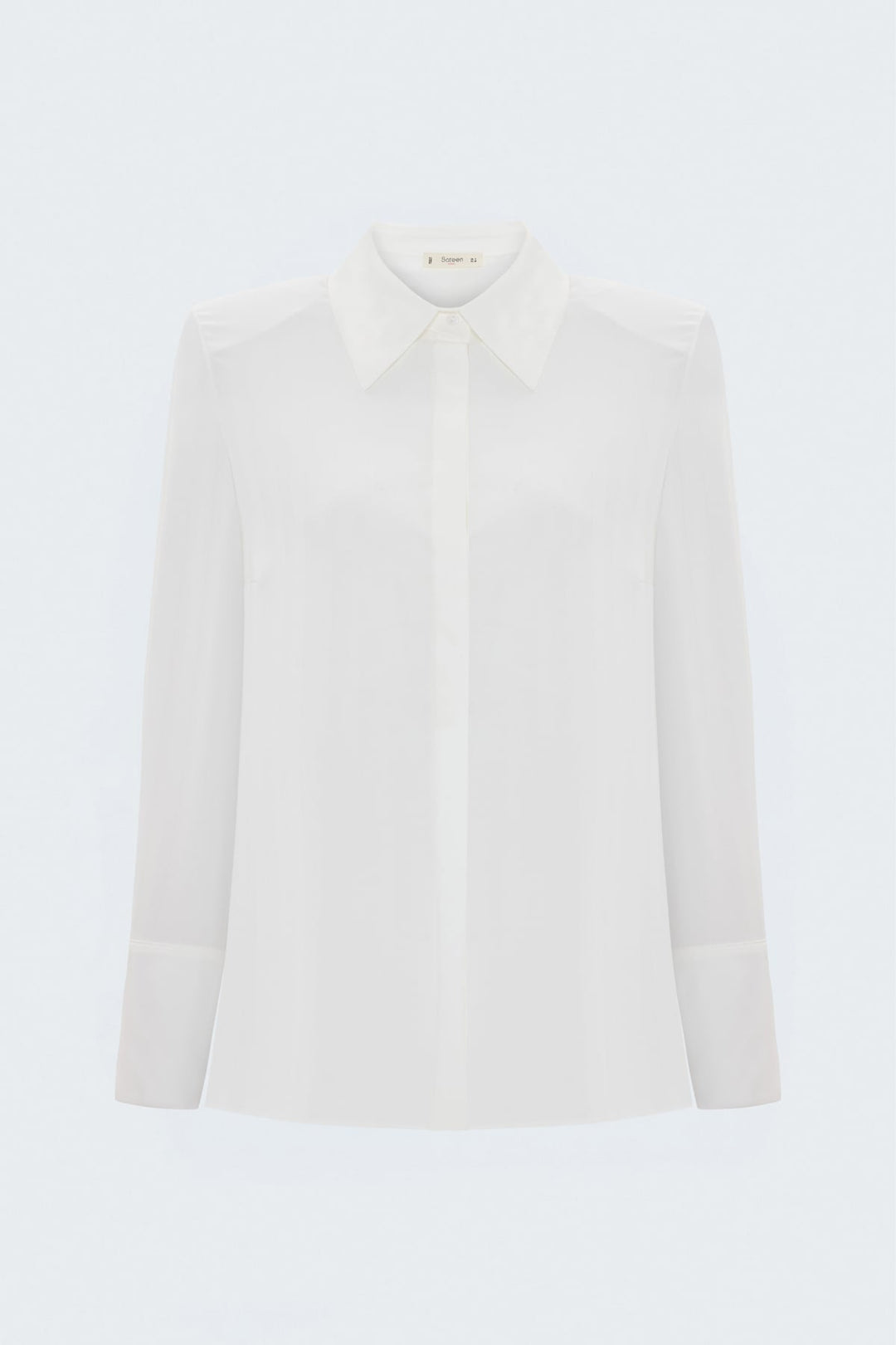 Sateen Chemise à Rayures - Écru