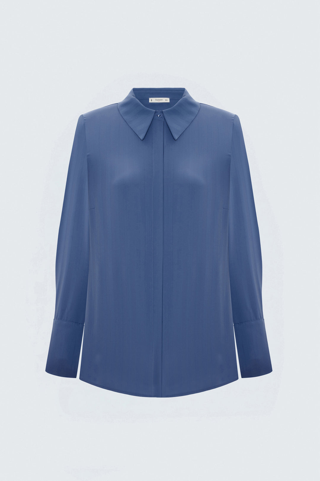 Sateen Chemise à Rayures - Indigo