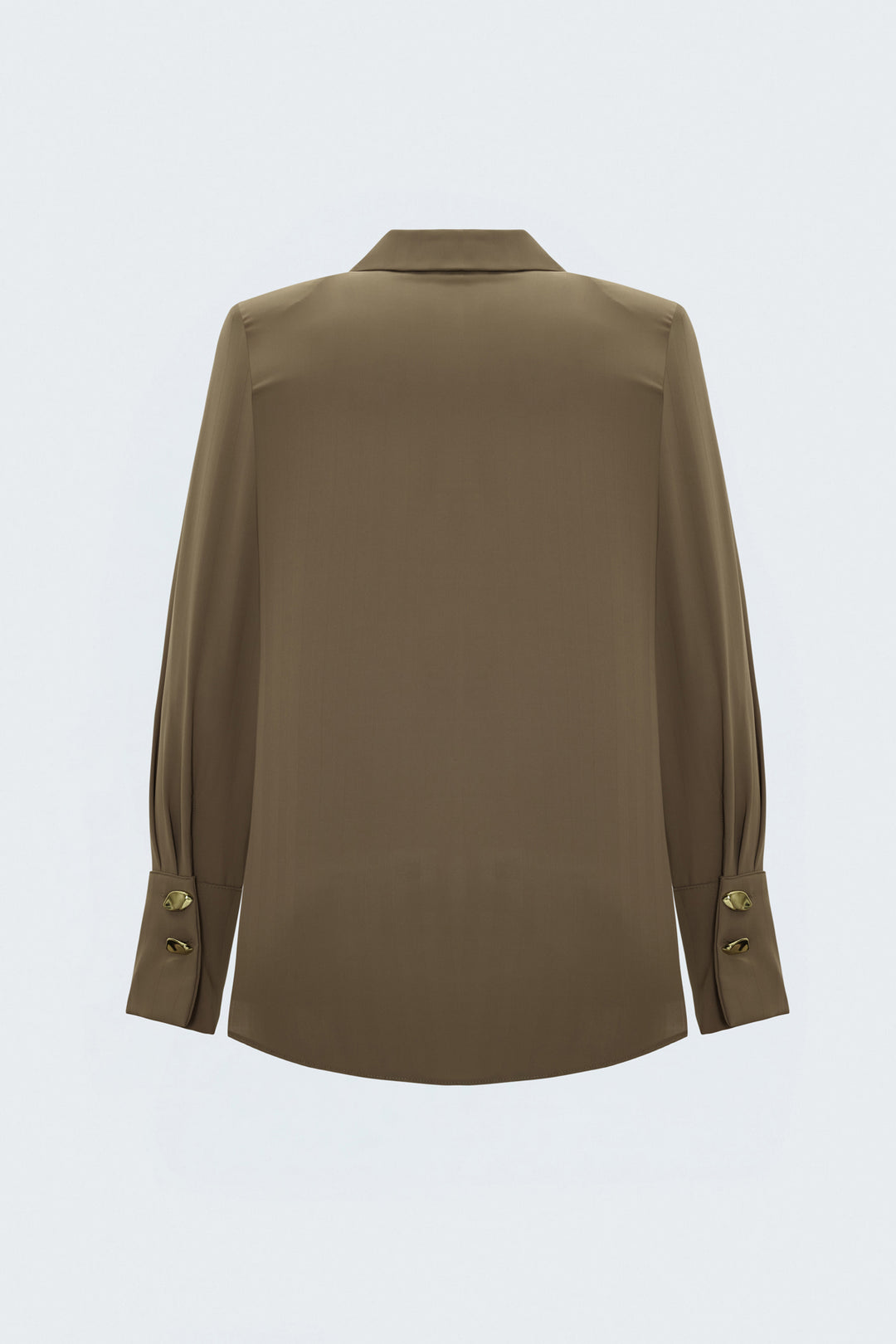 Sateen Chemise à Rayures - Crème Marron