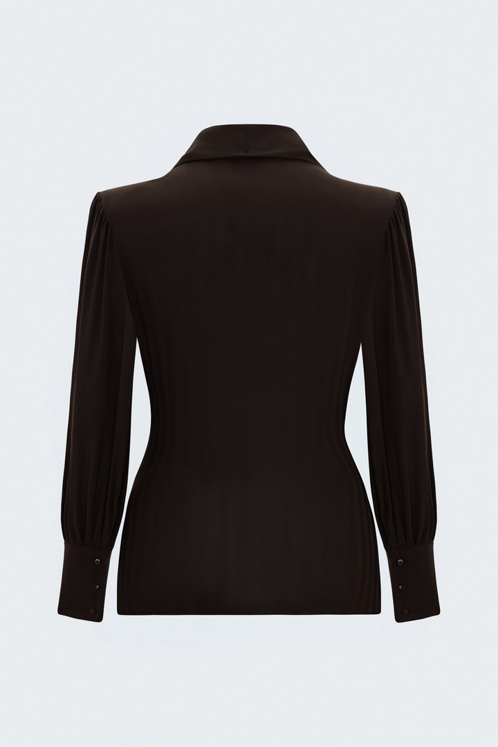 Sateen Blouse Croisée Imprimée - bitter