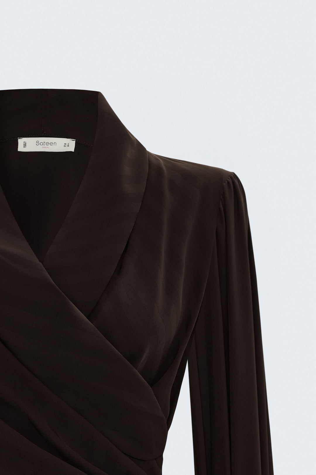 Sateen Blouse Croisée Imprimée - bitter