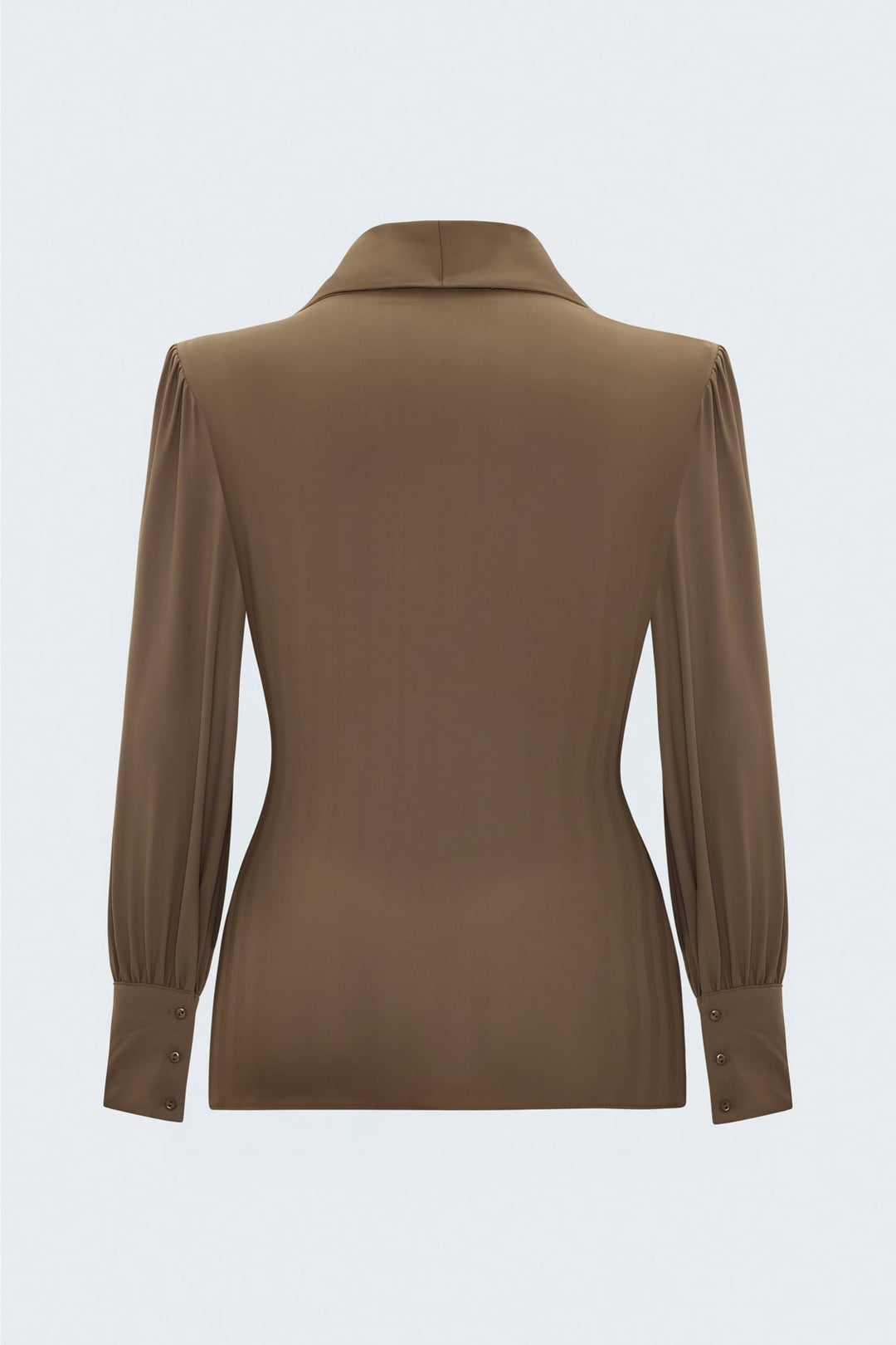 Sateen Blouse Croisée Imprimée - Crème Marron