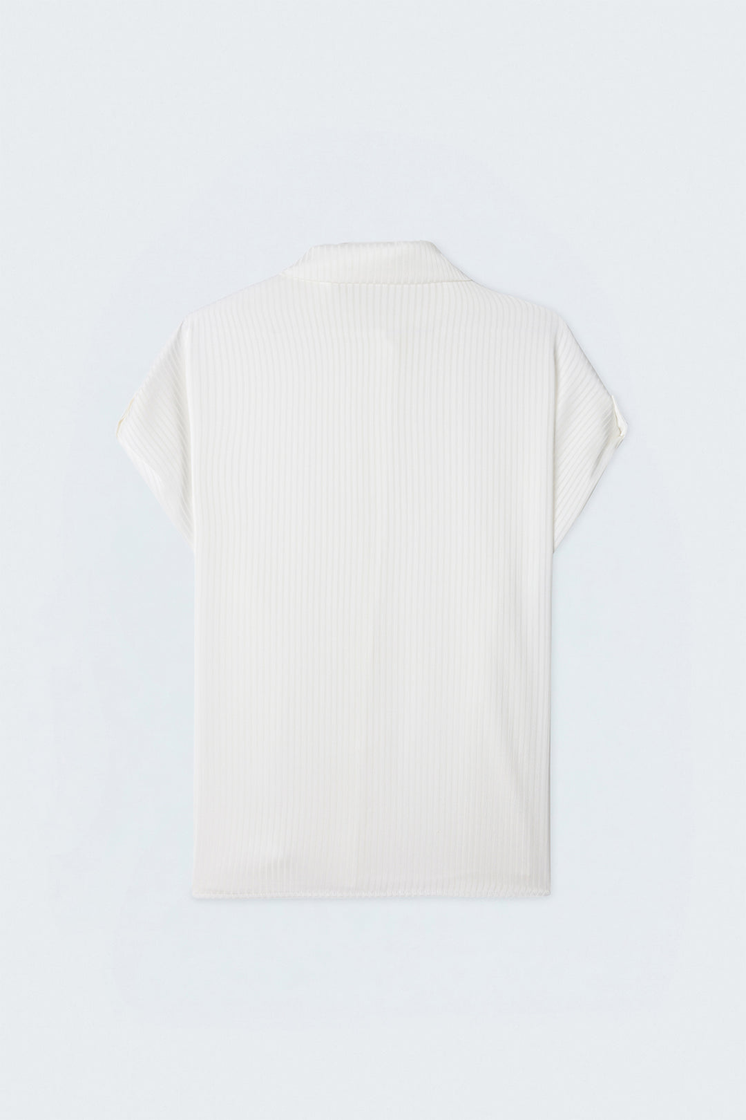 Sateen Chemise ample à rayures à manches courtes - Écru
