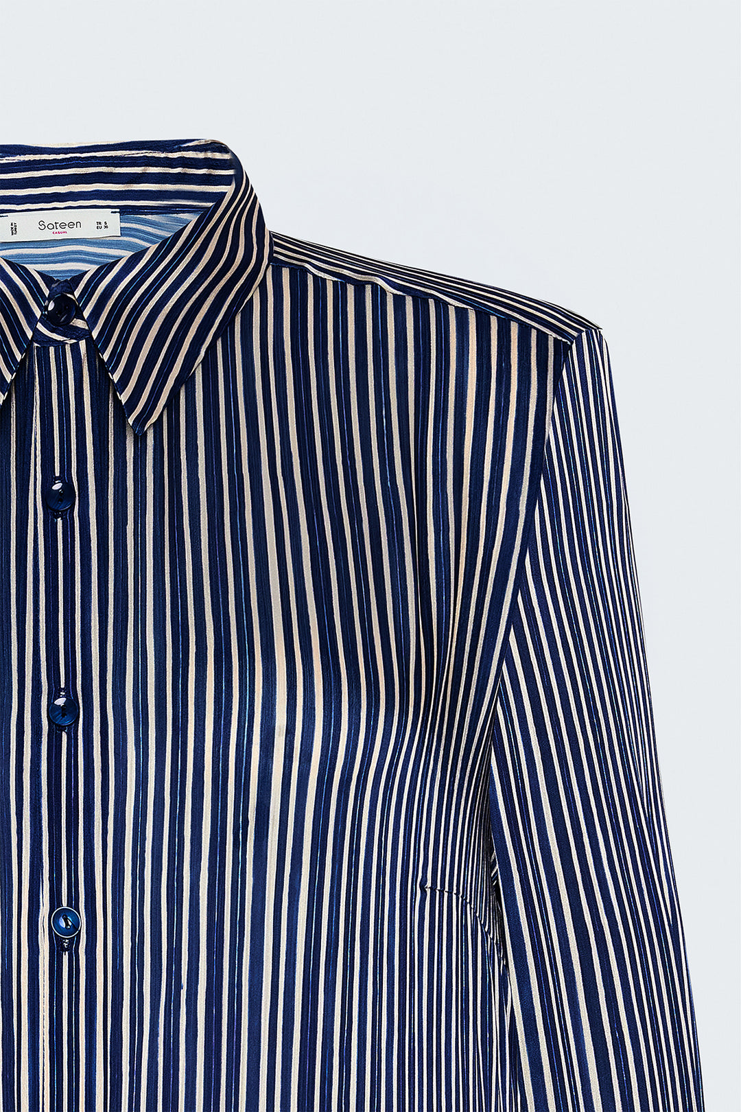 Sateen Chemise rayée - Bleu marine