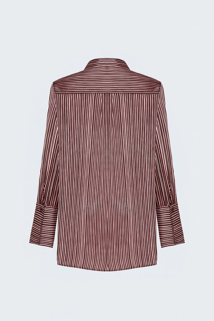 Sateen Chemise rayée - Prune