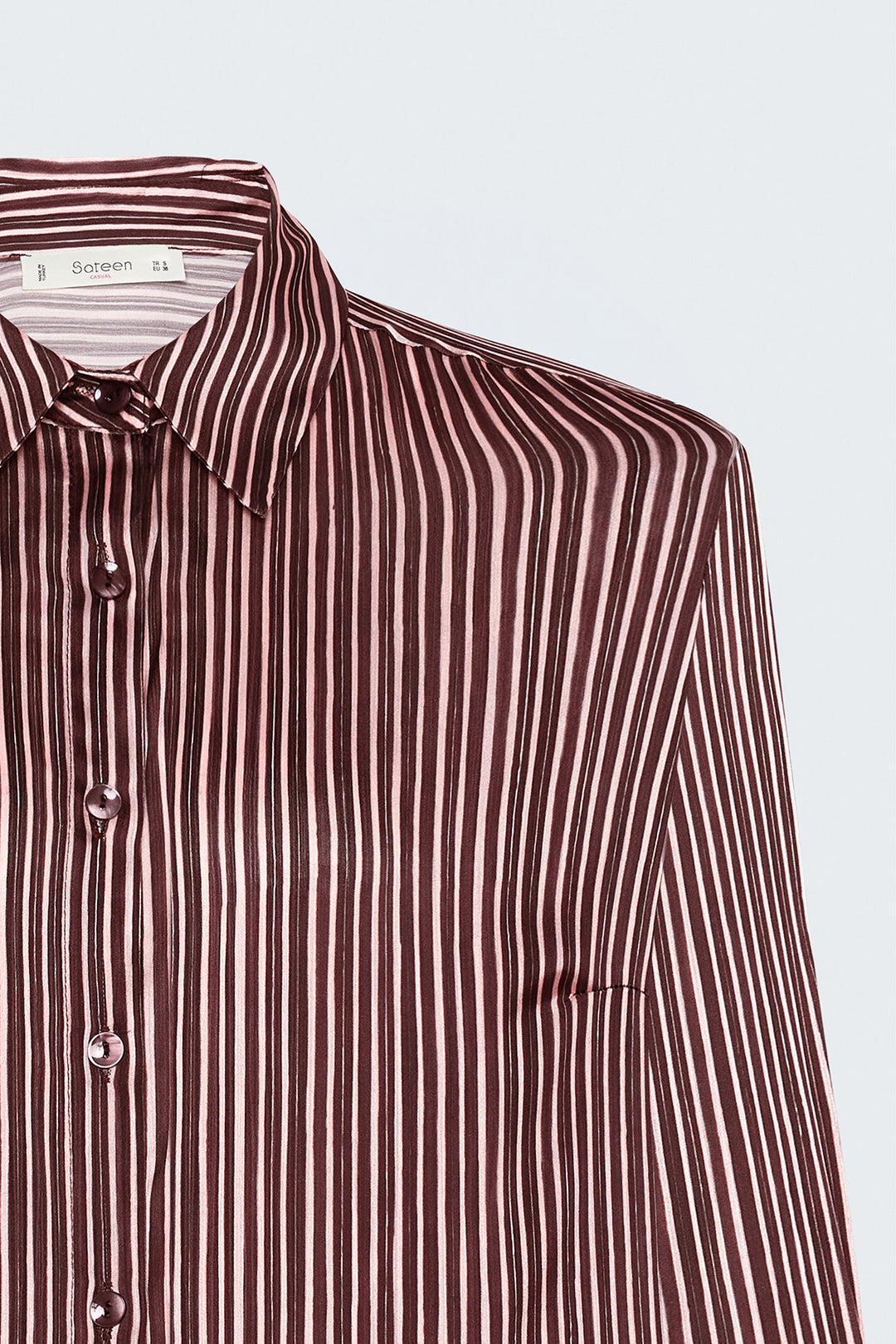 Sateen Chemise rayée - Prune