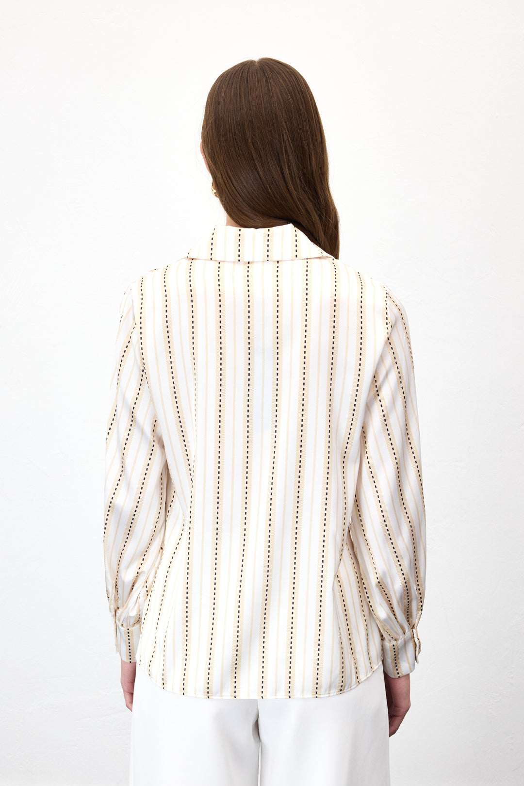 Sateen Chemise Rayée - Jaune