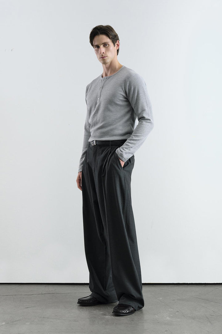 Giesto Pantalon balloon fit à rayures - Noir