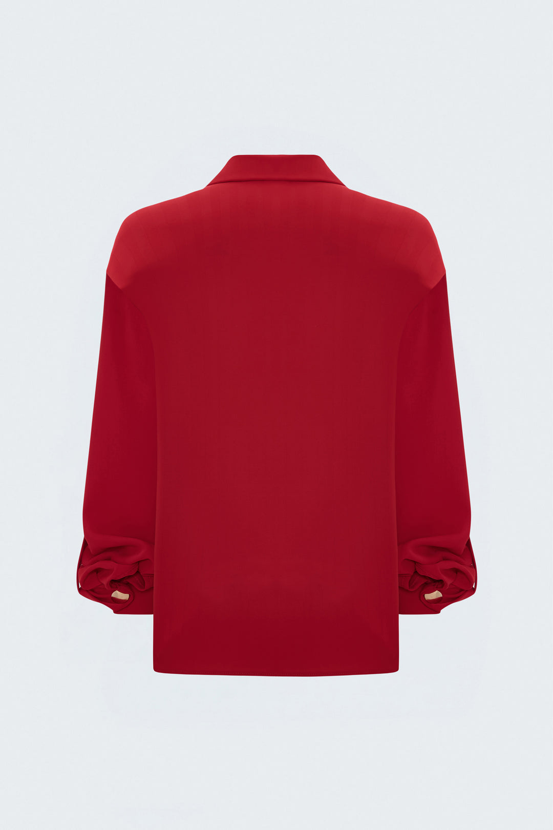 Sateen Chemise à manches retroussées à rayures - Rouge