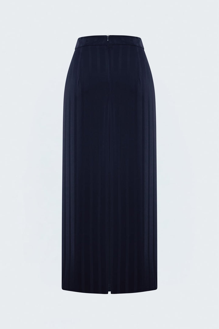 Sateen Jupe maxi à rayures - Bleu marine