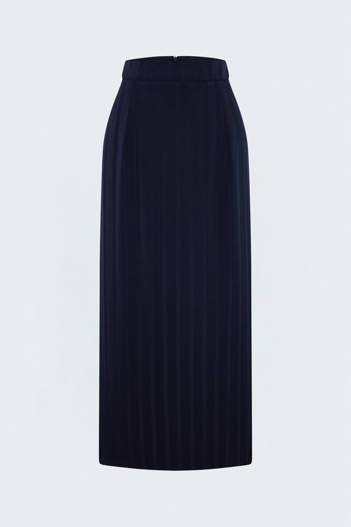 Sateen Jupe maxi à rayures - Bleu marine