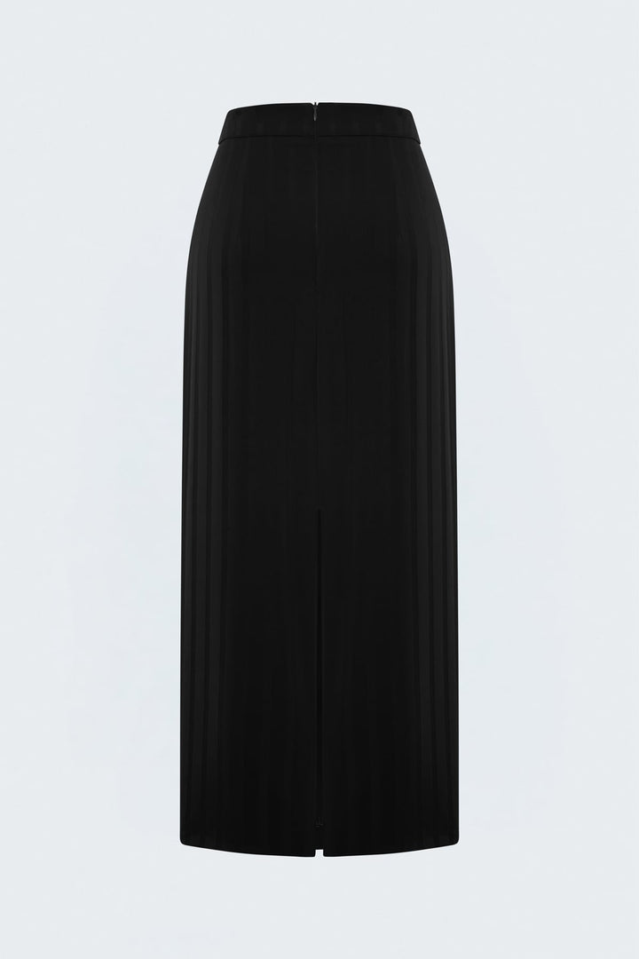 Sateen Jupe maxi à rayures - Noir