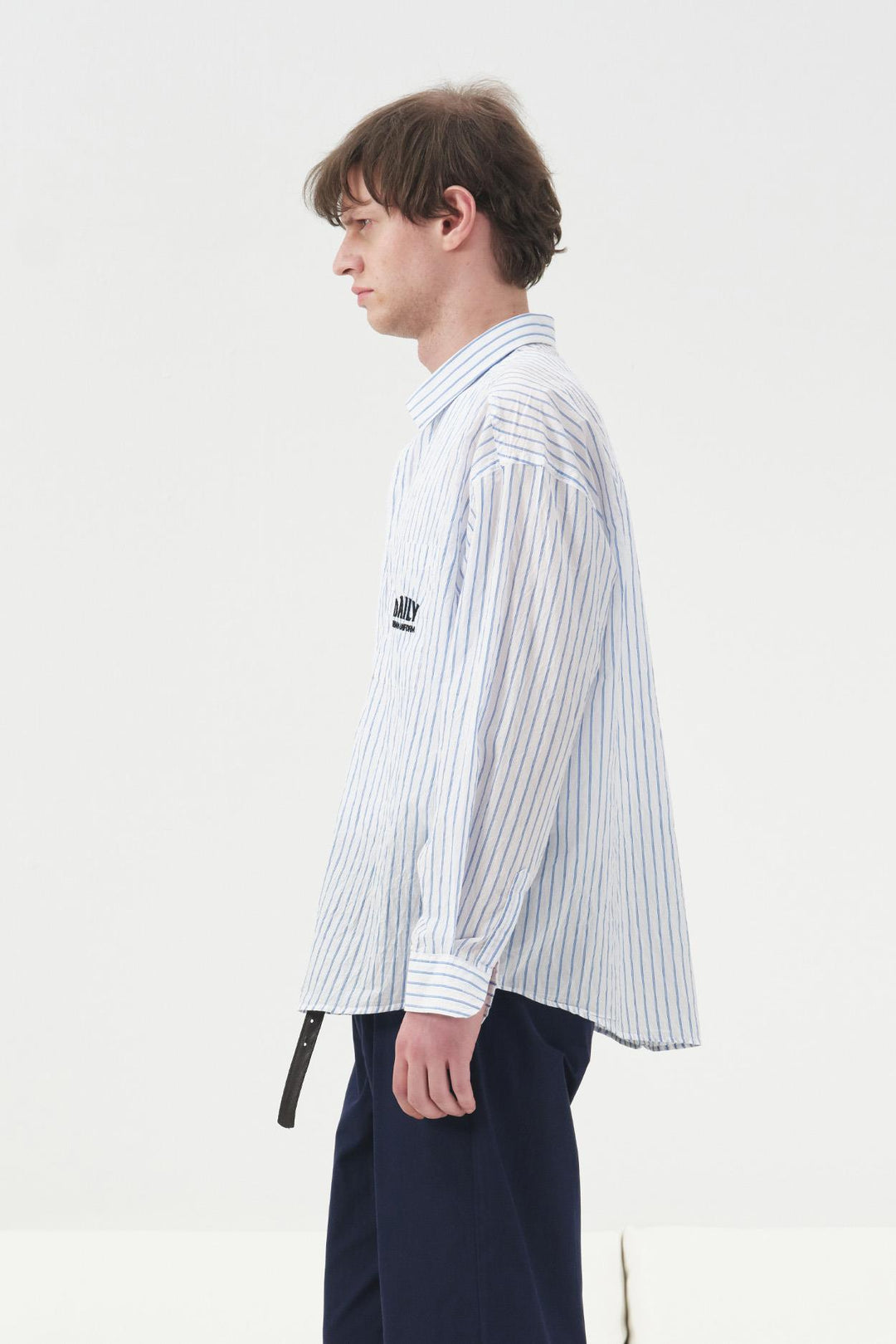 Giesto Chemise à Rayures avec Broderie Blanche - Blanc