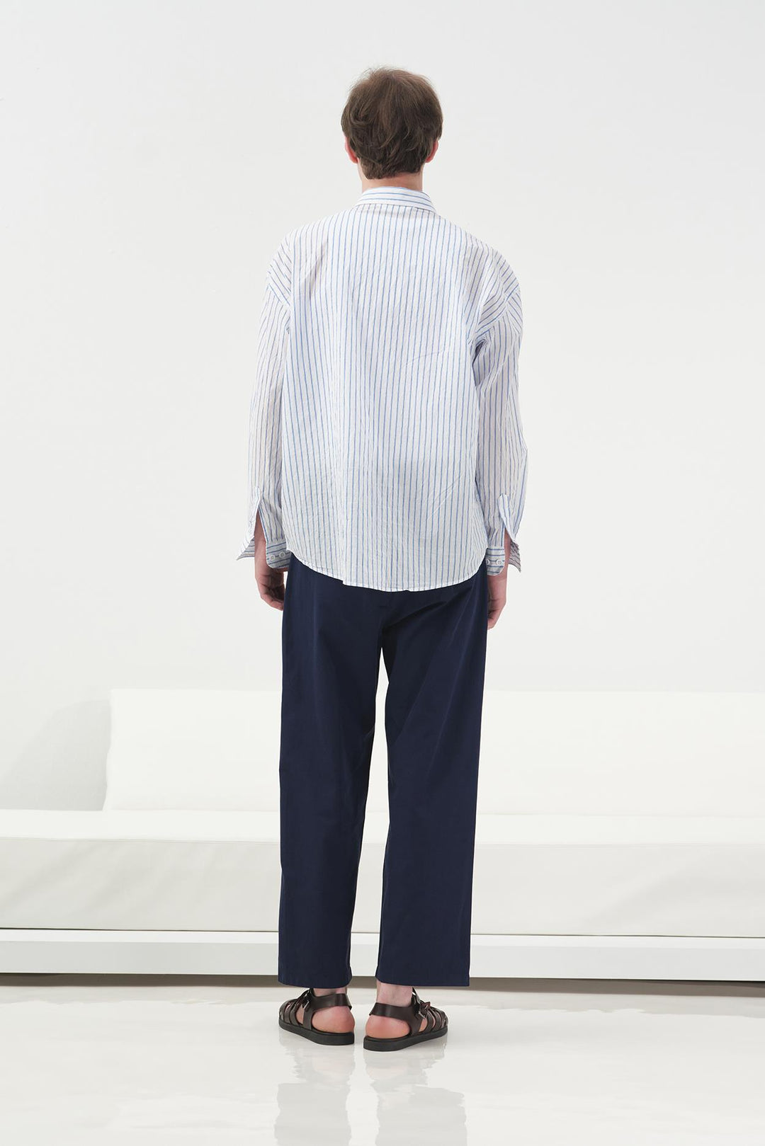 Giesto Chemise à Rayures avec Broderie Blanche - Blanc