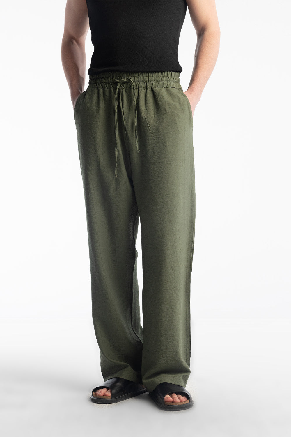 Giesto Pantalon fluide Airy - Kaki