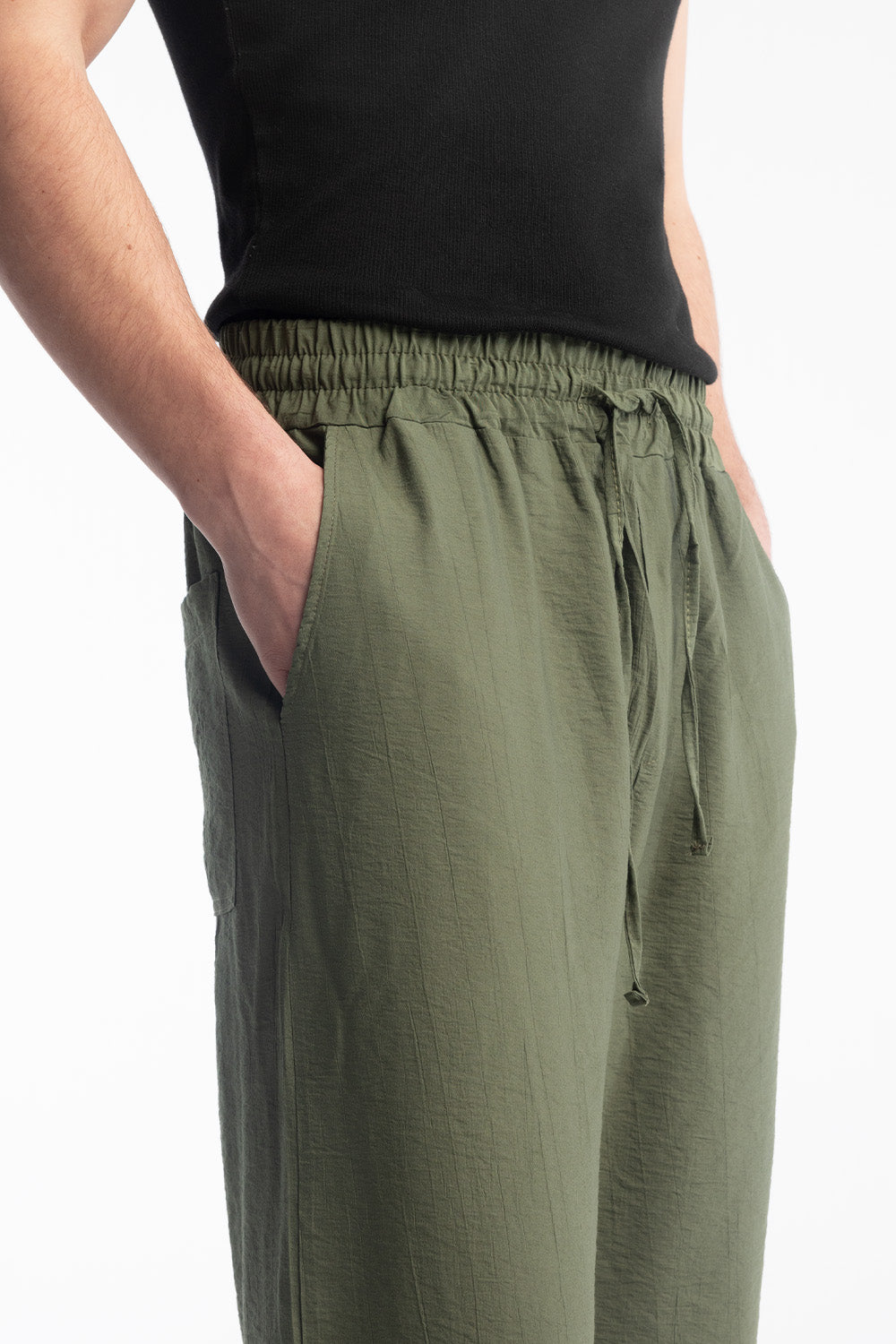 Giesto Pantalon fluide Airy - Kaki