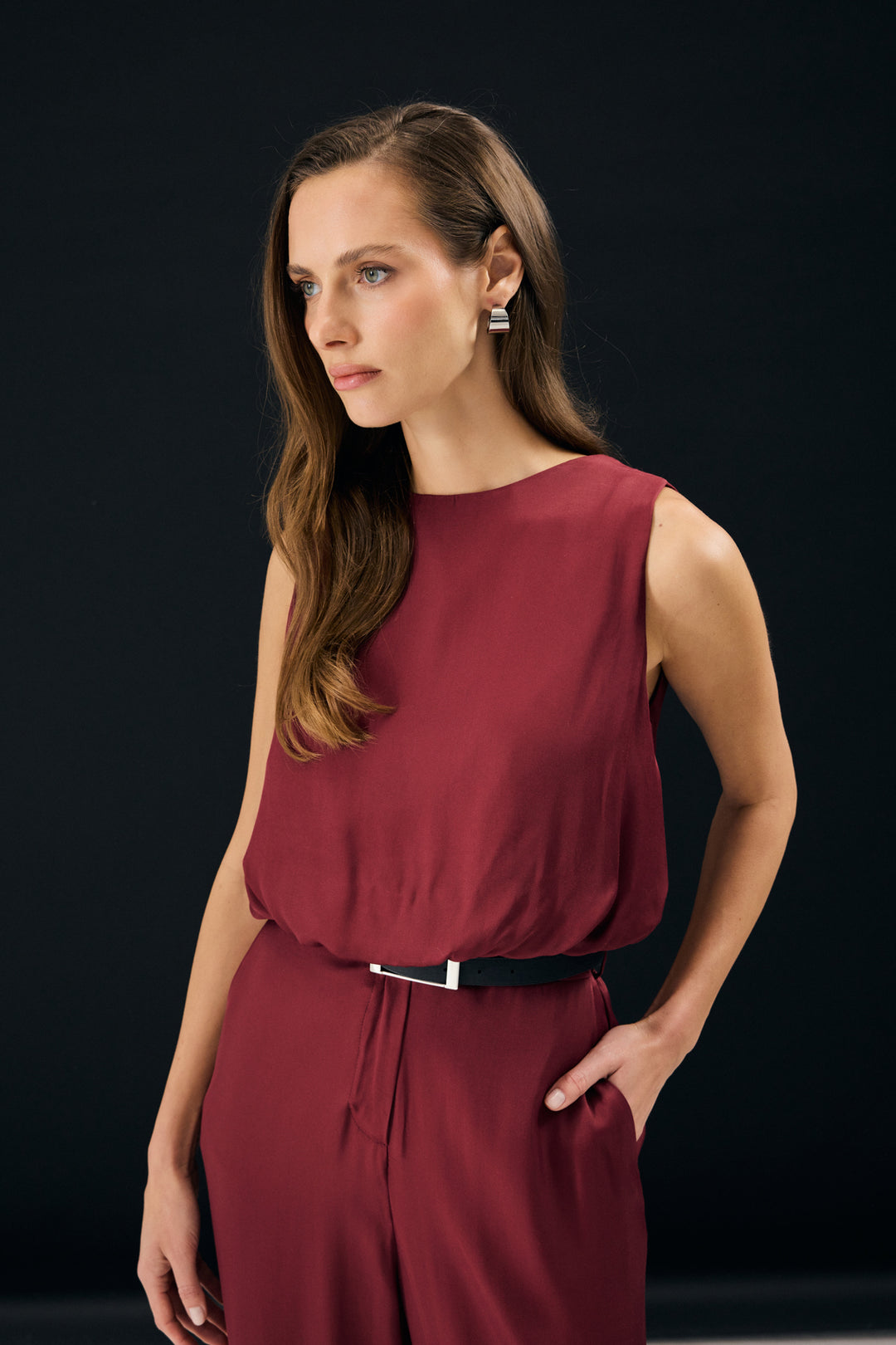 Sateen Blouse Colin - Bordeaux