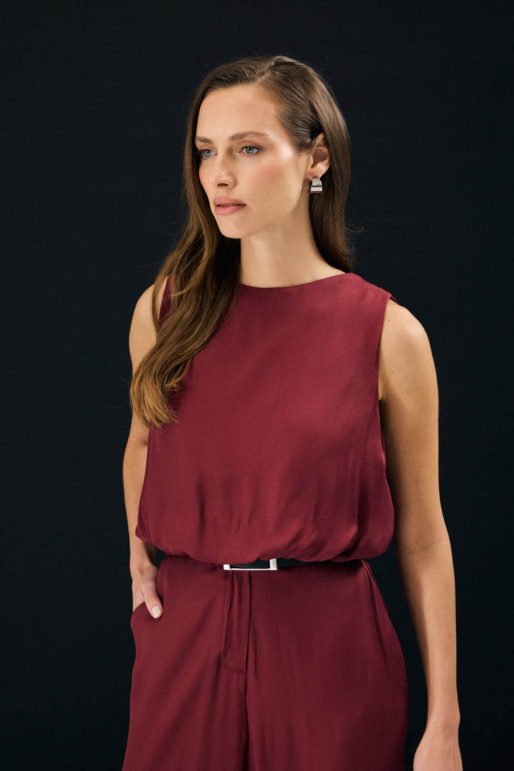 Sateen Blouse Colin - Bordeaux