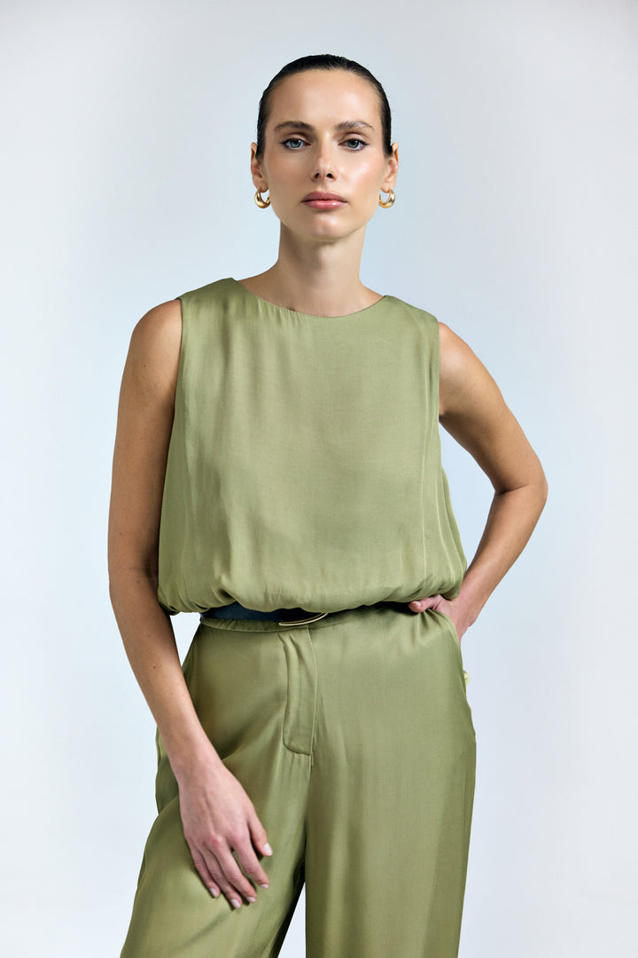 Sateen Blouse Colin - Kaki