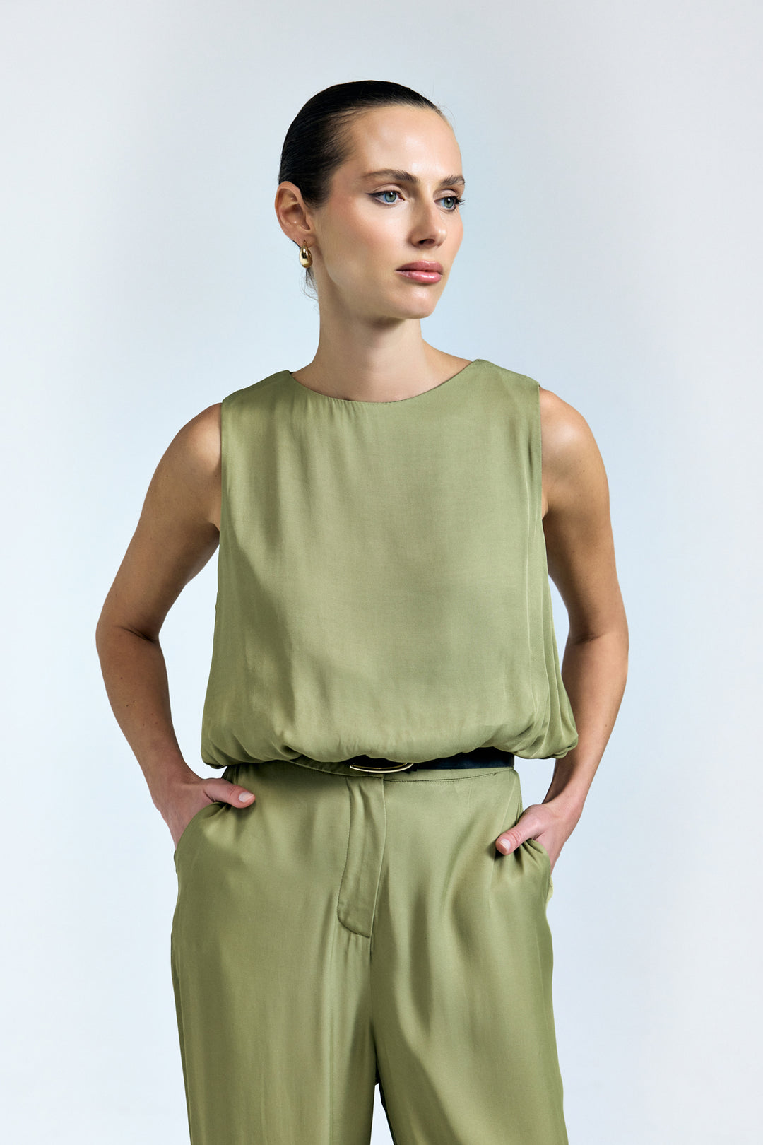 Sateen Blouse Colin - Kaki