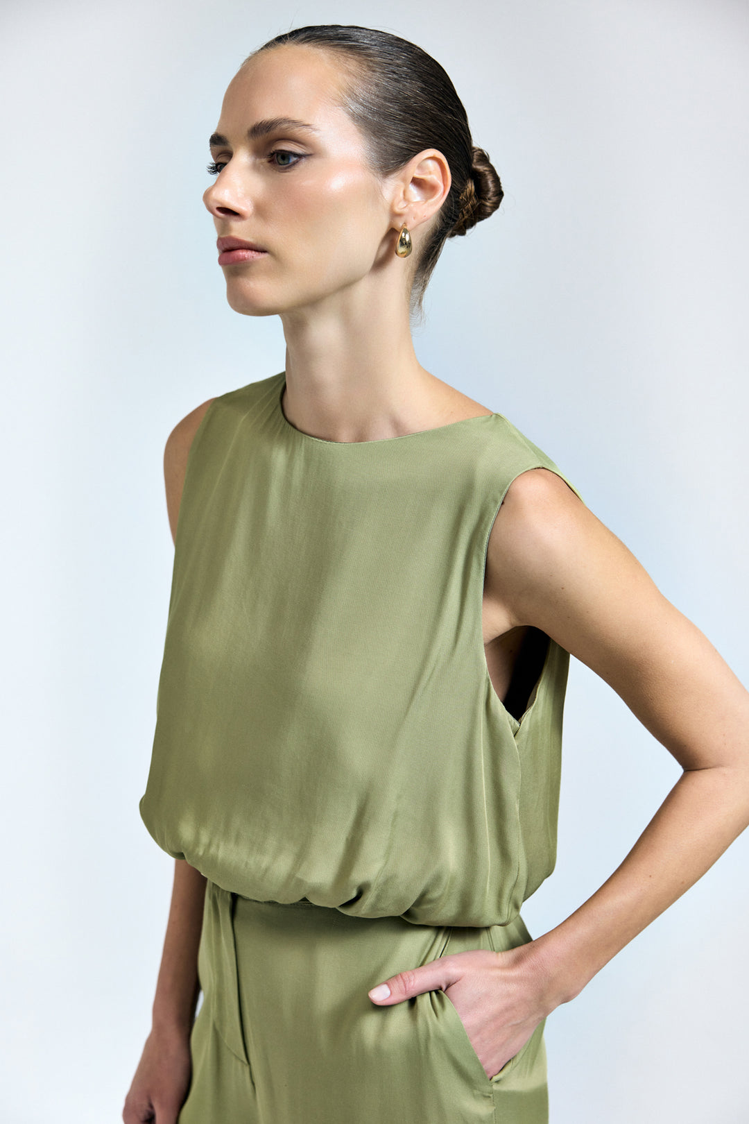 Sateen Blouse Colin - Kaki