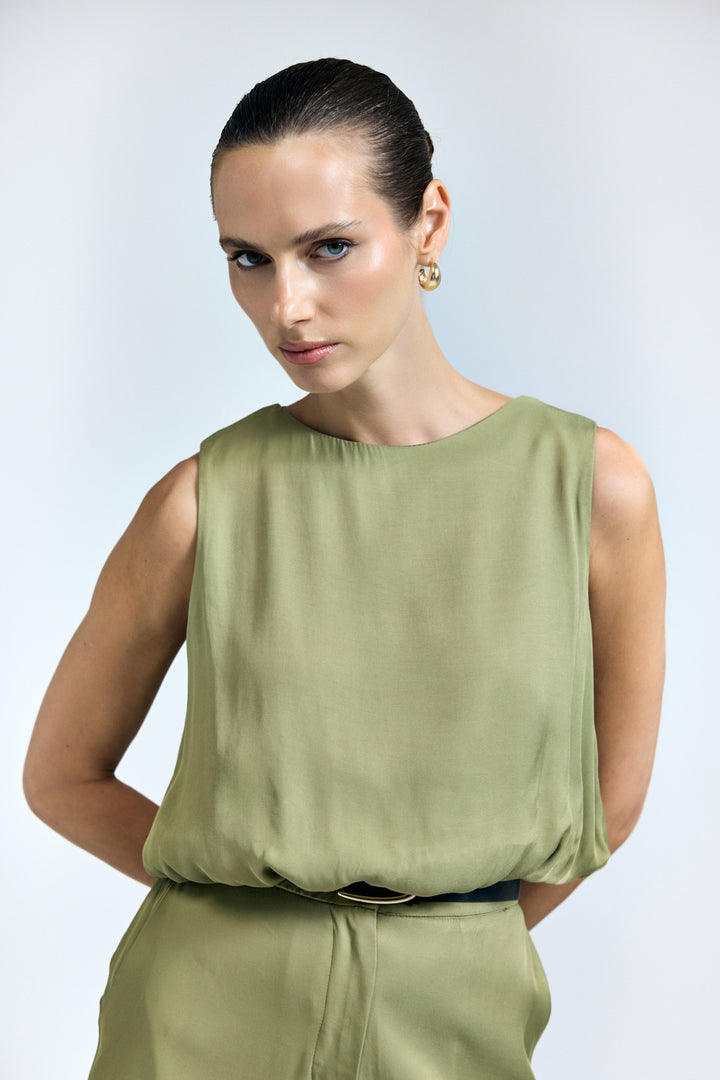 Sateen Blouse Colin - Kaki