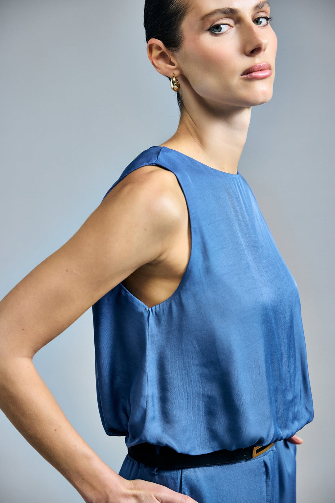 Sateen Blouse Colin - Indigo