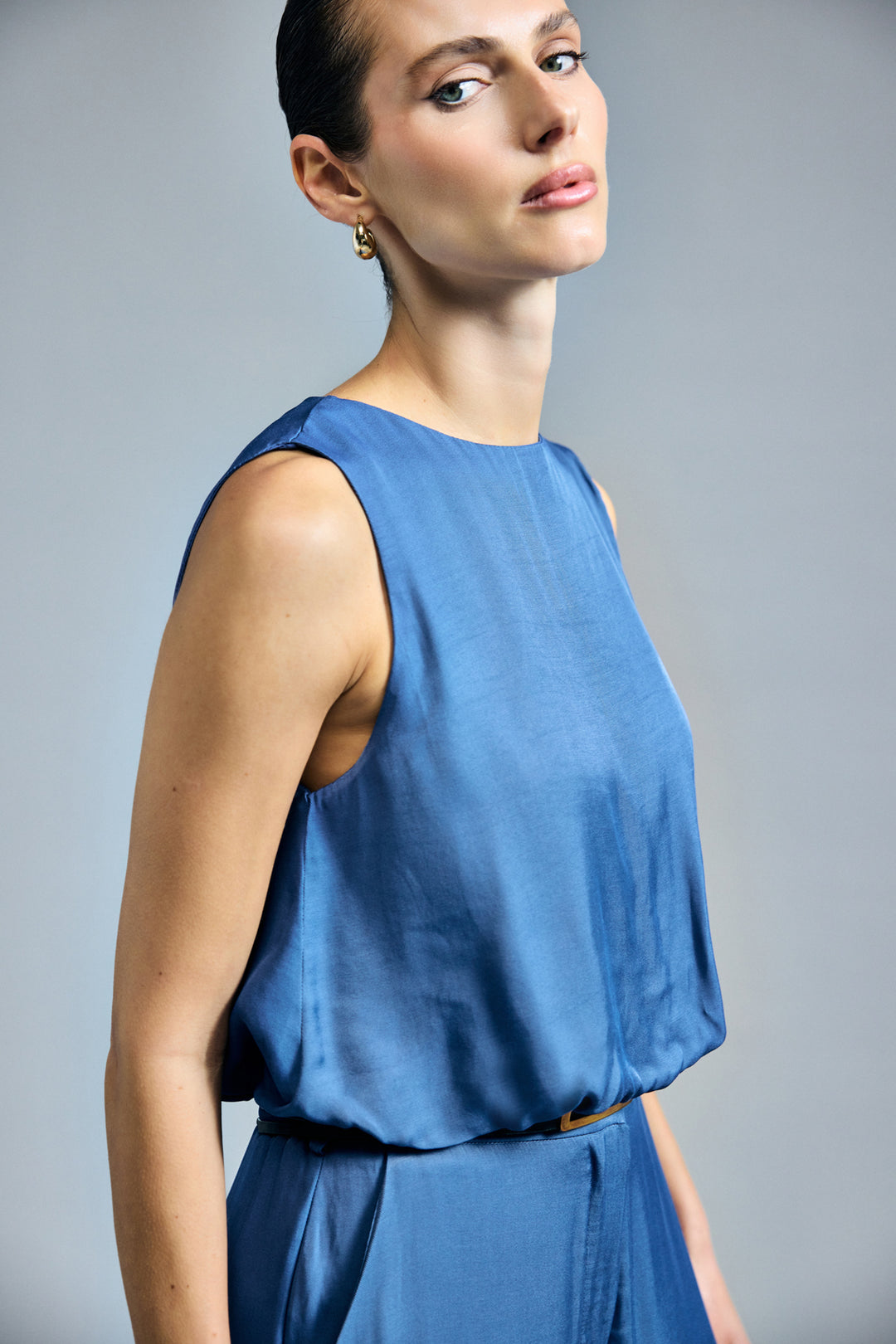 Sateen Blouse Colin - Indigo