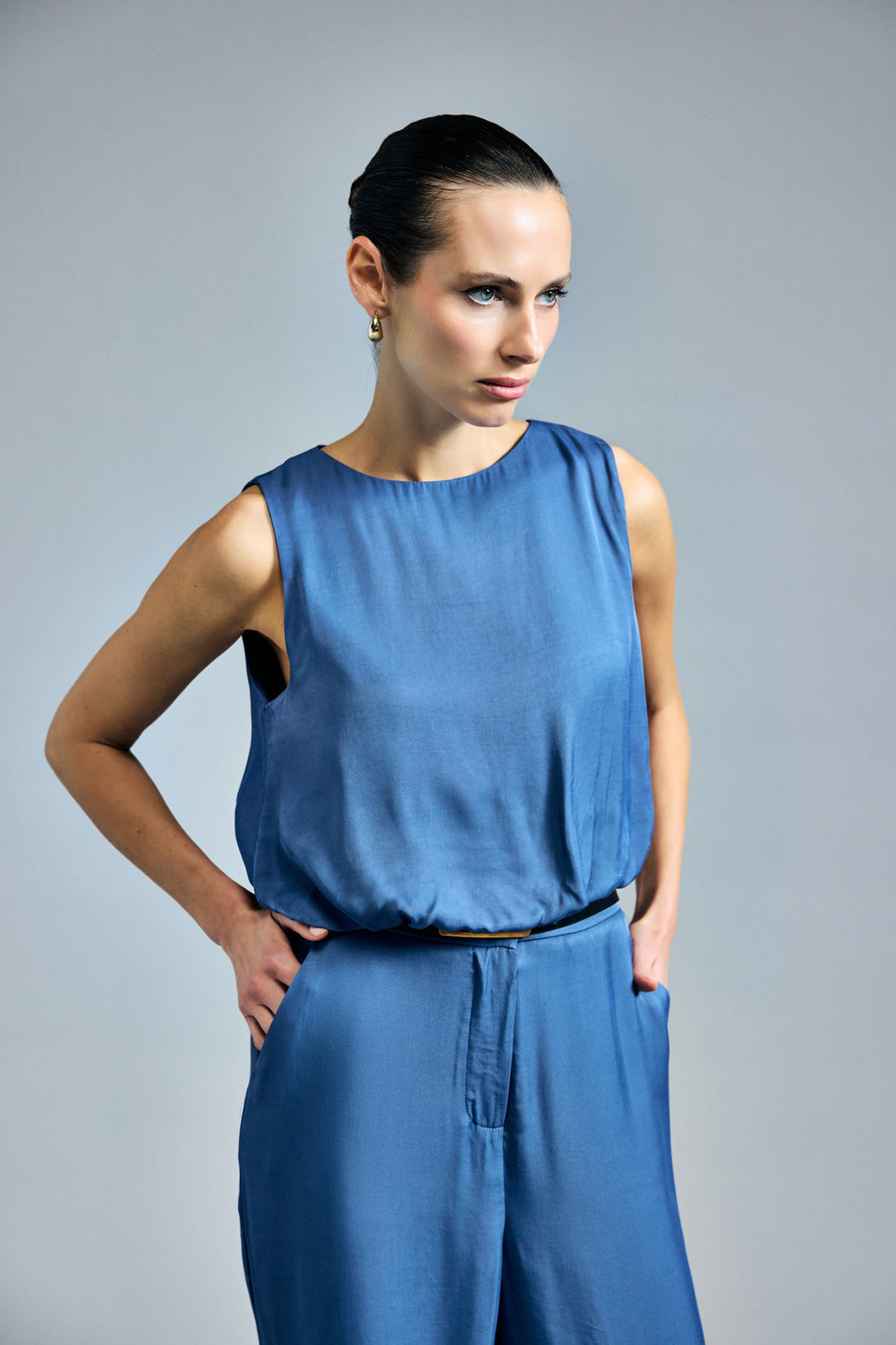 Sateen Blouse Colin - Indigo