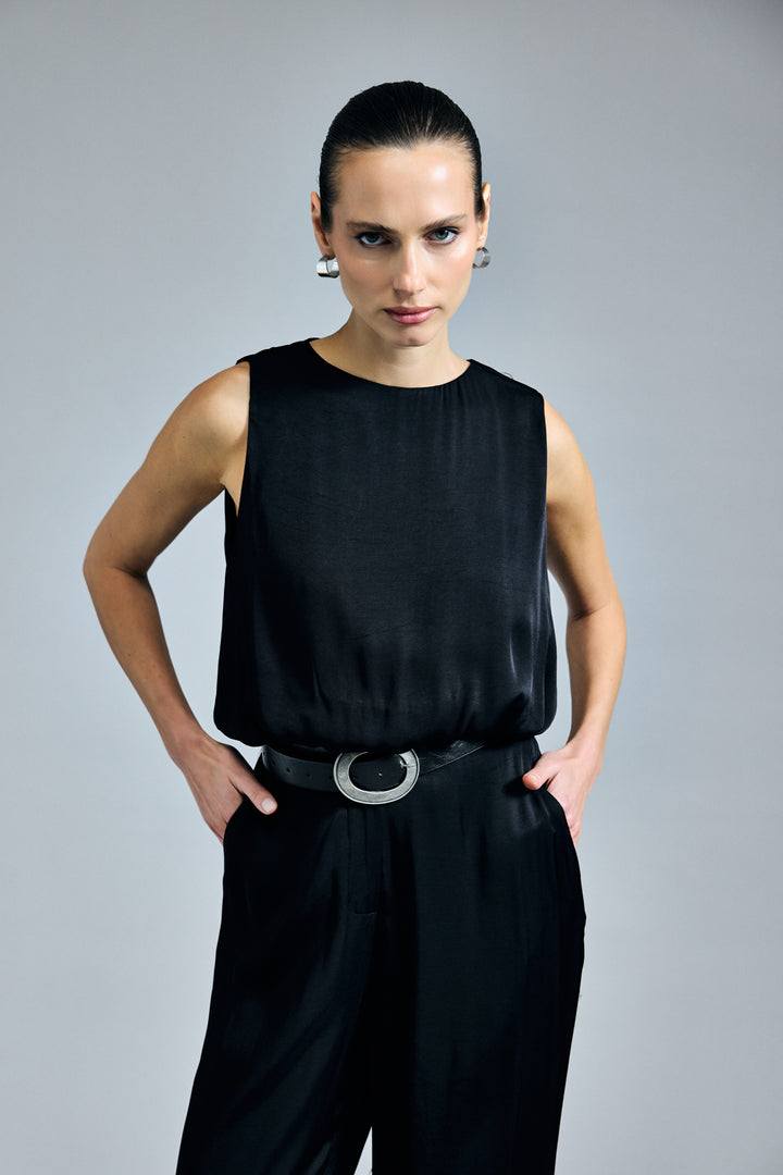 Sateen Blouse Colin - Noir