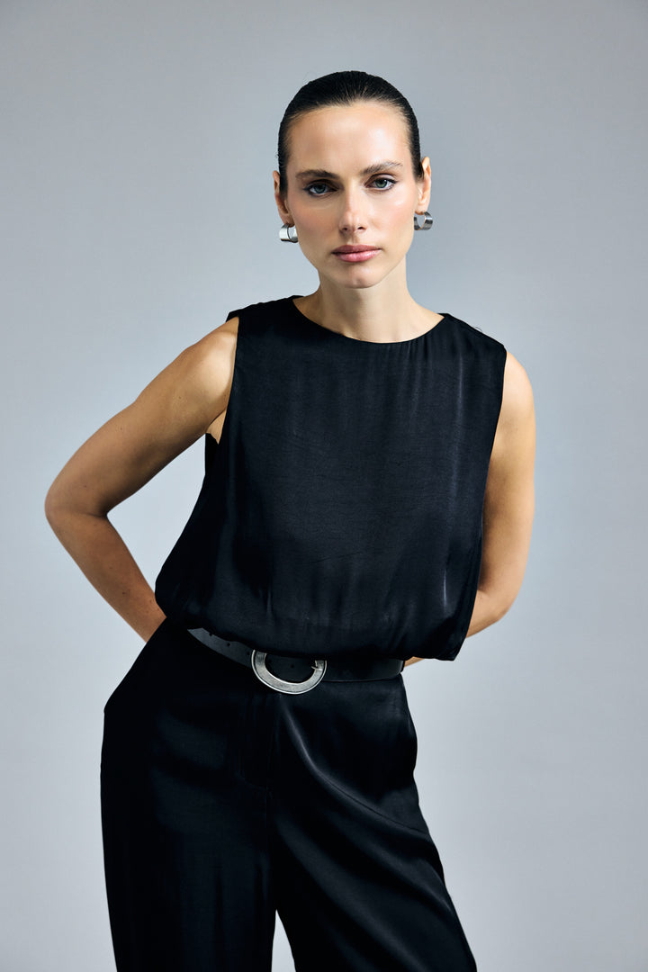 Sateen Blouse Colin - Noir