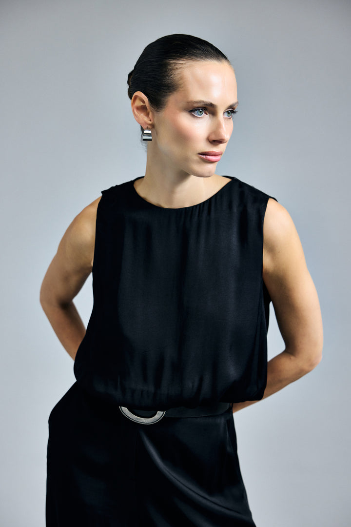 Sateen Blouse Colin - Noir